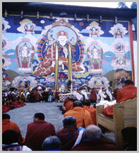 Holy Scroll Display - Wangdi Festival. 